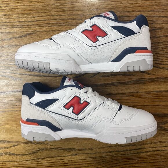 NEW BALANCE 550 MEN\'S SIZE 8 SNEAKERS SHOES White Red Blue NEW Athletic main image 5